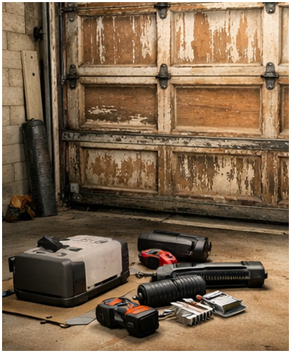 Complete Garage Door Service Technician repairing garage door system